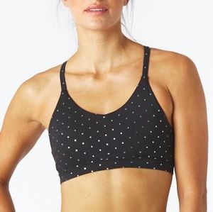 Glyder Vitality Bra Black and Blue Polka Dot Gloss